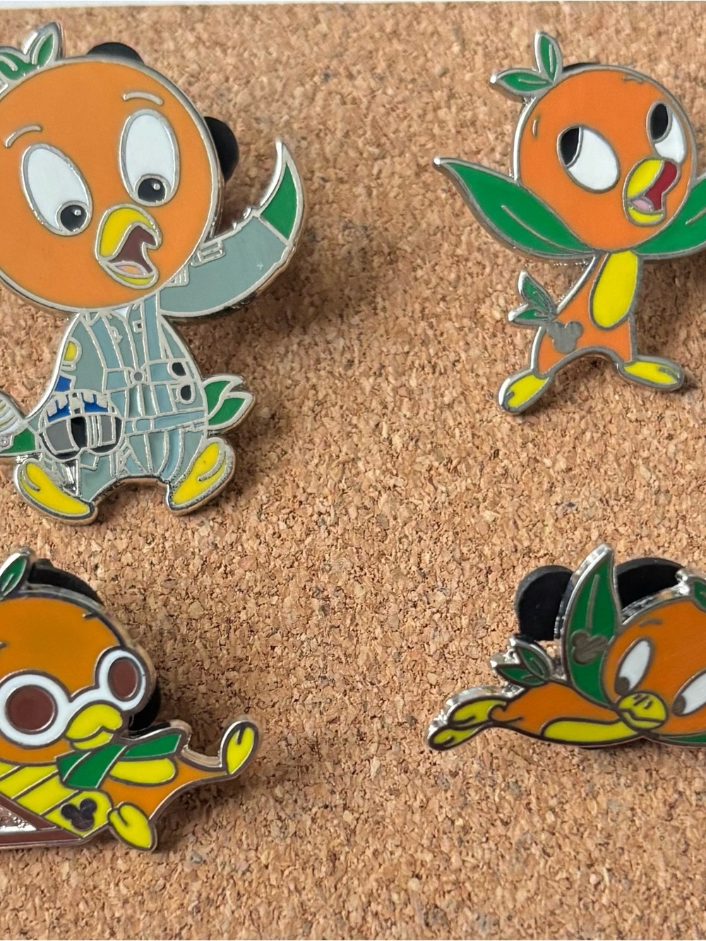 Disney Orange Bird Enamel Pin Set - Orange, Green, Yellow
